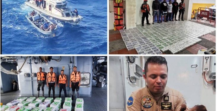 EN ALTAMAR, AL NORTE DE LA GUAJIRA, ARMADA DE COLOMBIA RECUPERA FAUNA SILVESTRE E INCAUTA 550 KILOS DE COCAÍNA